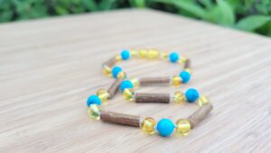 Hazelwood, Lemon Baltic Amber with Howlite 31cm Baby/Toddler Necklace