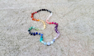 Cherry Baltic Amber & Mixed Rainbow Gemstone Necklace 55cm Necklace