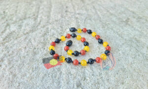Onyx, Yellow & Red Agate Adults Anklet
