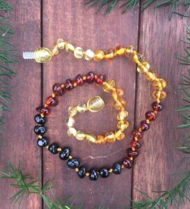 Rainbow Baltic Amber 33cm Baby/Toddler Necklace.