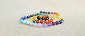 Rainbow Baltic Amber With Rainbow Gemstones Adults Necklace
