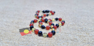 Red Coral Gemstone with Yellow & Cherry Baltic Amber Tri-Colour 42cm Aduts Necklace